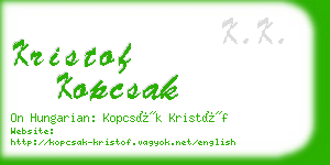 kristof kopcsak business card